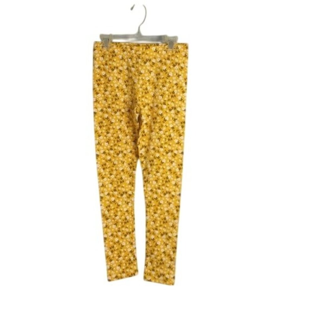Carters Kid Size 12 12A Leggings Girls Floral Yellow White Cotton NEW
